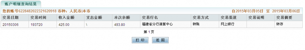 3月7日撫州客戶購買10把剪刀匯款425元至農(nóng)行卡